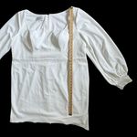 Azazie  Elegant White Long Sleeve Square Neck Wedding Dress with Button Detailing Photo 11