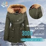 Womens Water-reprllent Winter Coat Thicken Puffer Jacket Warm FLeece Lined Parka with Fur Hood Photo 4