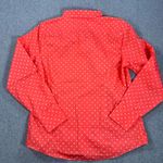 Lands' End No Iron Supima Button Down Shirt Women's 12 Watermelon Sorbet Print Pink Photo 6