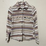 Shyanne  Flannel Button Up Shirt Womens Med Pastel Check Plaid Cotton Lace Trim Photo 2