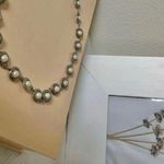 Scrollwork Silver Pearl Necklace Vintage “Vigil” Victorian Revival Classic Photo 3