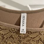 Zenana Outfitters Women's Brown Lace Flowy Tank Size 1X Photo 2