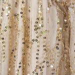 Women’s midi sequin evening gown dress size Medium cream gold sparkle Photo 6