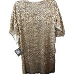 Coco reef  Swim Cover Up Dress Tassel V Neck Leopard Print Brown Black M Photo 3