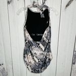Calvin Klein One Piece Swimsuit Womens Sz 14 Snakeskin Print Pink Black Halter Photo 3