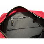 Jack Spade Red Canvas Tote Bag Leather Handles Zip Top Shoulder Bag Photo 10