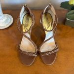 Michael Kors Brown Braided Leather Strappy Heels Sandals Size 10M Photo 2