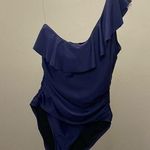 One Piece HILOR One Sleeve Dark Blue  Swimsuit Photo 0