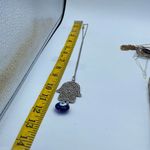 Boutique Lucky Hamsa and evil eye pendant necklace 18” boho festival. Photo 6