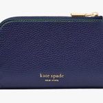 Kate Spade In The Garden Compact Wallet Parisian Navy Floral Leather Photo 2