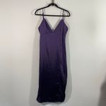Wild Fable Women Purple Satin Midi Length Strappy Slip Dress Size L Photo 1