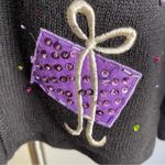 Tiara International Vintage Christmas Cardigan Sweater Zip Beaded Gifts Large Photo 2