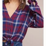 Rails Anthropologie  Women's Small Sloane Plaid Crop Tie Front Long Sleeve Shirt Photo 1