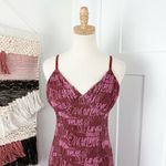Urban Outfitters LOVE Ruched Mesh Midi Dress Y2K Burgundy Pink Sz M Photo 1