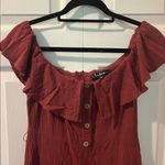 Lulus  Ruffled Off-Shoulder Linen Jumpsuit, Size M Photo 2