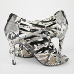 Madden Girl Women's 7.5 Gray & beige snake print high heel sandals shoes DALISSA Photo 7