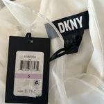 DKNY Sheath Dress with Frothy Organza Ruffles in Ivory, Size 6 New w/Tag $199 Photo 7