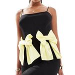 ASOS Black mini dress with yellow bow details Photo 0