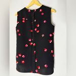 Kate Spade  Black Pink‎ Cherry Blossom Floral Sleeveless Blouse Size 6 Photo 1