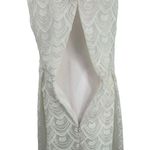 Alya  Crochet White Cap Sleeves Scalloped Hem Size Large Dress Photo 4