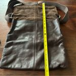 Vintage Y2K Molton Brown London Brown Leather Messenger Crossbody Bag Suede Flap Photo 6
