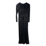Betsy and Adam Betsy‎ & Adam Black Metallic Evening Gown 6P Geometric Pattern Dress NYE Photo 14