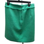 Karl Lagerfeld  Pencil Skirt Tweed Fringe Women’s Size 4 Green Stretch Designer Photo 4