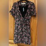 Loft Black Floral Mini Wrap Skort Romper Dress Size 0 Petite NEW Photo 3
