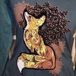 NWT Joe Brown's Womens Teal Fox Shirt‎ Top US 8 New Blue Photo 1