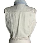 Vintage 90s Tangibles Denim Vest M White Button Up Pockets Cropped Cotton Size M Photo 3
