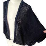 Knox Rose  Black Boho Bolero Open Cardigan Sweater Lace Crochet Back ~ Women's XL Photo 4