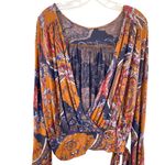 Free People  Paisley Wrap Fiona Surplice Top Boho Photo 4