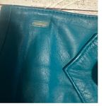 Cayenne Leather Suede Leather Midi Straight Skirt SZ 3/4 Lined Teal Green VTG Blue Photo 5