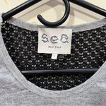 EUC Sea New York Women's Short Sleeve Gray White Embroidered Tee T Photo 1