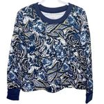 Joie  floral print cropped Crewneck sweatshirt with thumb holes size L Photo 0