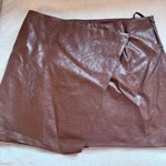 Floral Leather Skort Brown Size L Photo 0