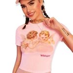 🆕Baby Angel Crop Top Tee Shirt Pink Size L Photo 0