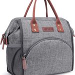 Lunch Bag Women Insulated Lunch Box Wide-Open Lunch Tote Bag Large Drinks Holder Durable Nylon Thermal Snacks Organizer for Men Adults Work Picnic Hiking Beach Fishing,Grey Photo 0