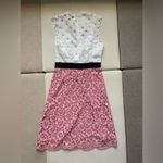 Sandro NWOT  two-tone lace dress with high neck Photo 9