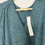 White Willow Womens Teal Heathered Wrap Front Long Sleeve Top Casual Blouse‎ XL Green Photo 3