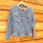Tahari Blue Denim Beaded Jean Jacket Photo 1