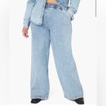 We Wore What NWT Zia Straight Leg Jeans Pull on Elastic Waistband Light Wash Denim Photo 1