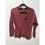 Evereve  Ribbed V Neck Dolman Sleeve Pullover Sweater Burgundy XS Photo 2