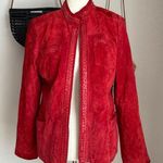 Bradley Bayou Red Leather Suede Jacket, Size Medium Photo 0