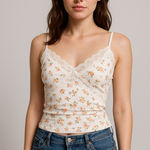 Charlotte Russe  Y2k Coquette Lace Trim Crop Top Babydoll Cottegecore Preppy S Photo 0