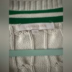 Olivaceous  White Sweater with Green Stripes Photo 1