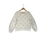 Lucky Brand  Women Cream Red Heart Knit Sweater Pullover Size L Photo 1