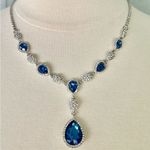 NIB!EleQueen Women Cubic Zirconia Teardrop Y Photo 4