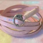 Good Work(s) vintage pink leather Make A Difference Peaceful Wrap Bracelet Photo 6