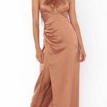 Show Me Your Mumu Adele Halter Maxi Dress in Copper Luxe Satin M Photo 1